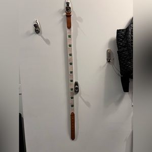 J. McLaughlin 4 Leaf clover embroidered belt